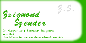zsigmond szender business card